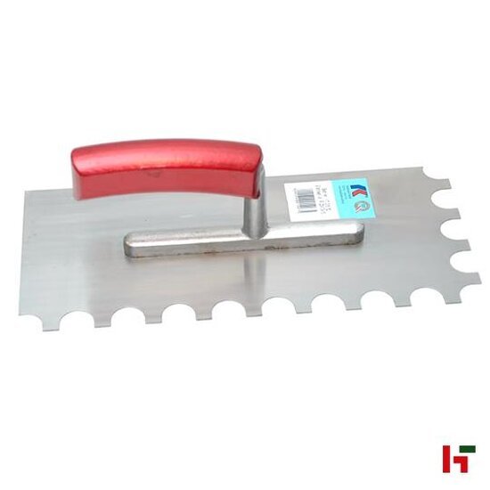 Lijmen, vloeren & kitten - KM Lijmkam, Ronde tand Houten handvat 280 x 130 mm Inox 10 x 10 mm - Kaufmann