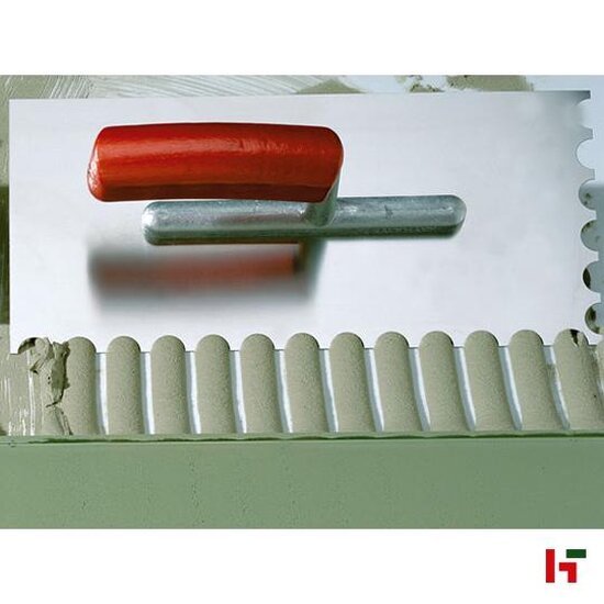 Lijmen, vloeren & kitten - KM Lijmkam, Ronde tand Houten handvat 280 x 130 mm Inox 10 x 10 mm - Kaufmann