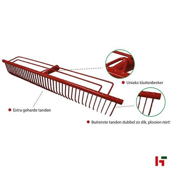 Kuisen & reinigen - Polet Gazonhark Houten steel 1,5 m - Es 58 cm / 32 T - Polet