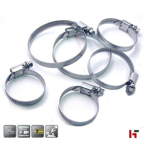 Slangen & koppelingen - Polet Spanring met schroef in roestvrij staal 1 3/4"-2 1/4" - Polet