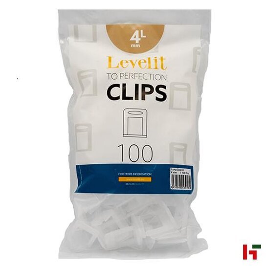 Tegel-  & plaatsingshulp - Levelit Leveling system, Clips 15-25mm 100st 4mm - Levelit