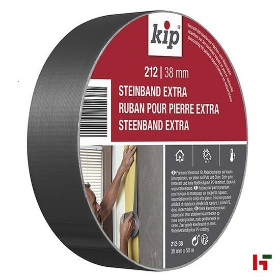 Tapes & verpakkingsmateriaal - Kip Steenband Textiel, 212 38 mm / 50 m - Kip