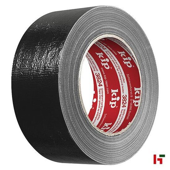 Tapes & verpakkingsmateriaal - Kip Steenband Textiel, 3824 Zwart 50 mm / 50 m - Kip
