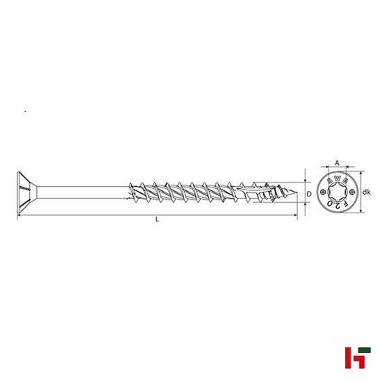 Schroeven - Formel F Spaanplaatschroef met verzonken kop, Verzinkt staal 70 mm Big Box 4,0 mm HX20 - SWG