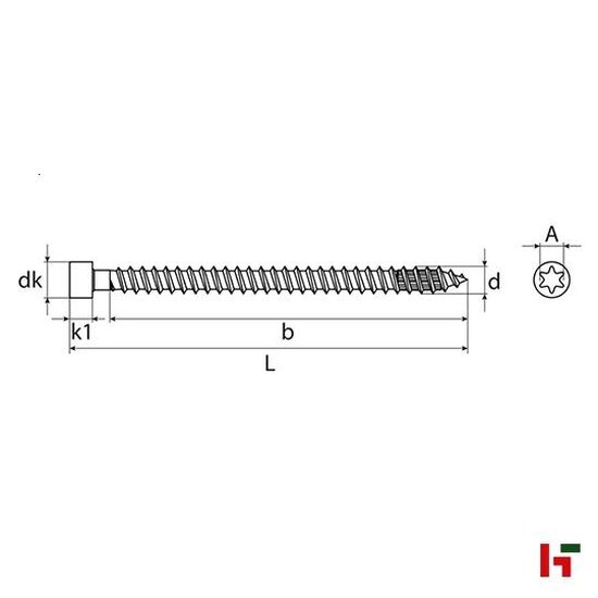 Constructiehout - Houtbouwschroeven met cilinder kop, Verzinkt staal 300 mm Medium Box 8,0 mm TX40 - SWG