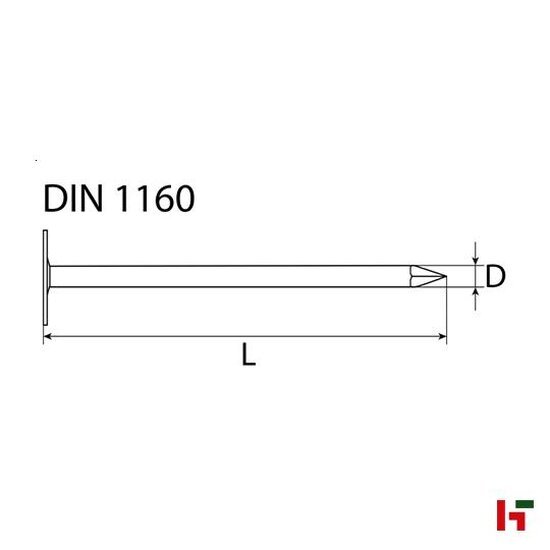 Nagels - Leisteennagels met platte kop (DIN 1160) , Thermisch verzinkt staal 35 mm Big Box - SWG