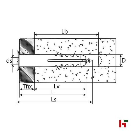 Verankering - Pluggen Lang, Nylon 14 x 185 mm Medium Box - SWG