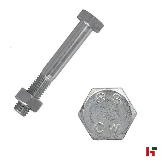 Bouten, moeren en ringen - Zeskantbout met moer, Verzinkt staal 50 mm Medium Box M 10 SW 17 - SWG