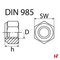 Bouten, moeren & ringen - Stopmoeren (DIN 985), Verzinkt staal Medium Box M 8 SW 13 - SWG