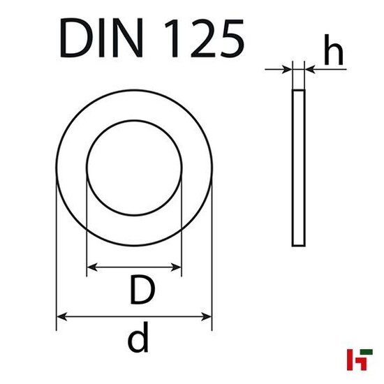 Bouten, moeren & ringen - Sluitringen (DIN 125), Verzinkt staal M 6 - 6,4 x 12 x 1,6 mm Medium Box - SWG