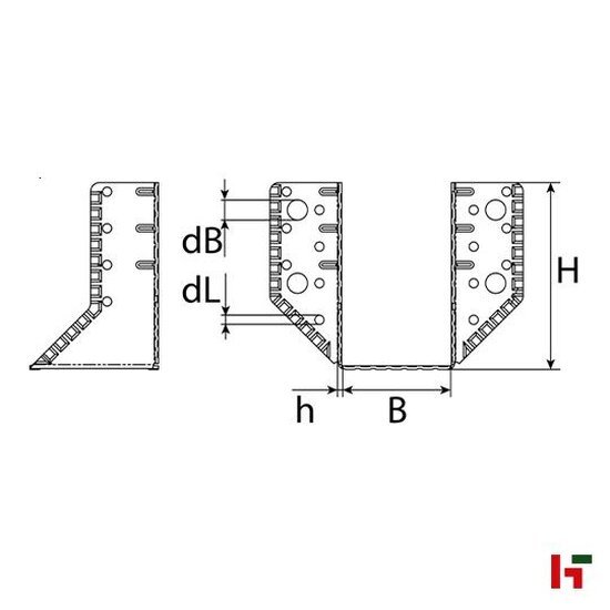 Bouw- & houtverbinders - Balkendrager, Verzinkt staal 80 x 120 x 1,5 mm - SWG