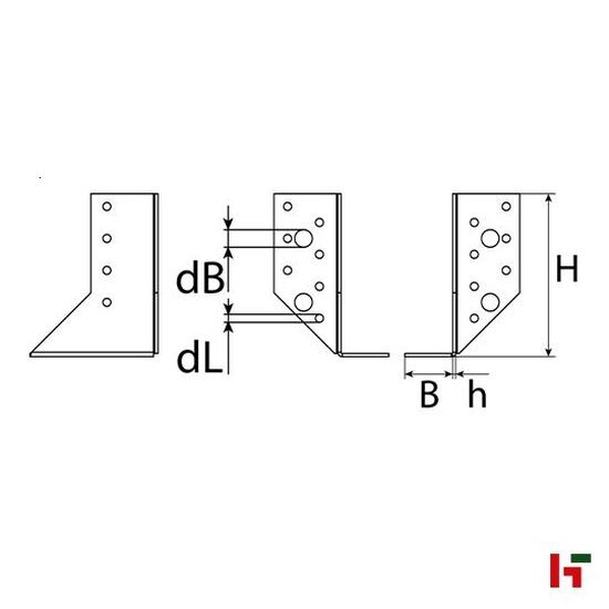 Bouw- & houtverbinders - Balkendrager tweedelig, Verzinkt staal 30 x 140 x 2,0 mm - SWG