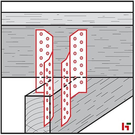 Bouw- & houtverbinders - Dakgording anker, Verzinkt staal 170 x 35 x 35 x 2,0 mm Rechts - SWG