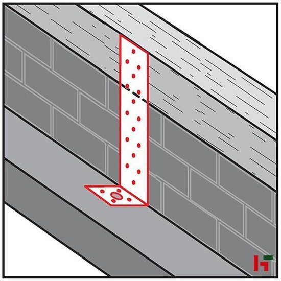 Bouw- & houtverbinders - Oneven anker, Verzinkt staal 200 x 40 x 40 x 2,0 mm - SWG