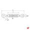 Staalkabels, kettingen en toebehoren - Spanschroef met oog en haak, Inox 8,0 x 110 mm - SWG