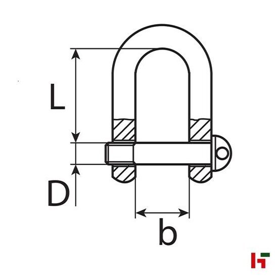 Staalkabels, kettingen en toebehoren - D-schakel, Inox 6,0 x 12 mm - SWG