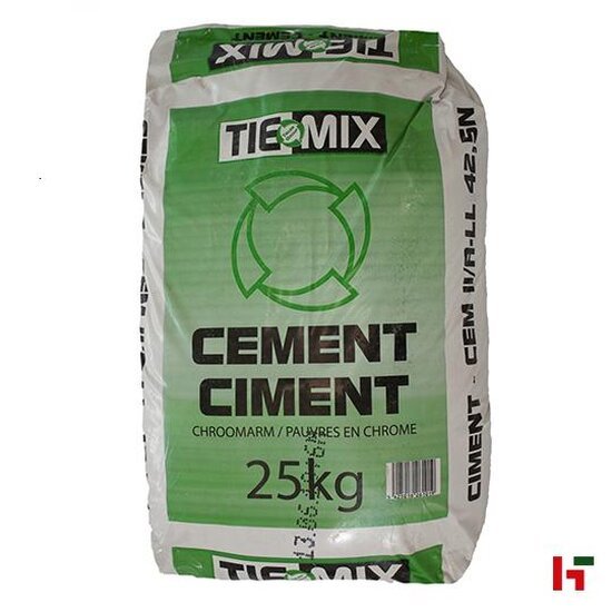 Cement & mortels - Tiemix Grijze cement Wittekind CEM II/A-LL 42,5 N PE zak 25 kg - Tiemix