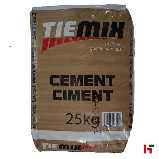 Cement & mortels - Tiemix Grijze cement CEM II/B-M 32,5 N PE zak 25 kg - Tiemix
