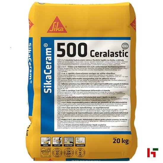 Lijmen - Tegellijm, SikaCeram 500 Ceralastic C2TE-S2 Grijs 20 kg - Sika