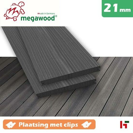 Composiet terrasplanken - Megawood Composiet terrasplanken Lavabruin Classic - 21x145mm 360cm - Megawood