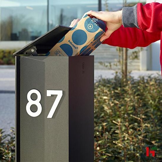 Brievenbussen - Pakketbrievenbus Fenix Top Medium Blank aluminium (RAL 9006) - eSafe