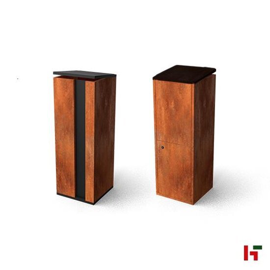 Brievenbussen - Pakketbrievenbus, Collu Combo Corten-Zwart - Geroba