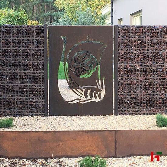 Metalen omheining - Gerofence, Schutting - Design Cortenstaal 1000mm 1800mm Comb - Geroba