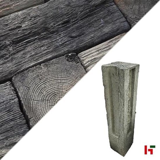 Betontegels - Timberstone, Replica Oude Planken - Gietbeton Driftwood Hoekpaal 65 x 15 x 15 cm - Stoneline