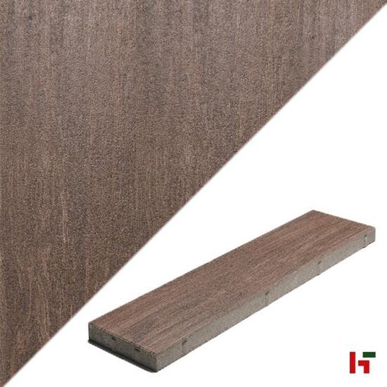 Gecoate betontegels - GeoProArte® Wood, Gecoate Terrastegel Dark Oak 120 x 30 x 6 cm - MBI