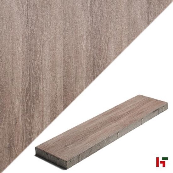 Gecoate betontegels - GeoProArte® Wood, Gecoate Terrastegel Yellow Oak 120 x 30 x 6 cm - MBI