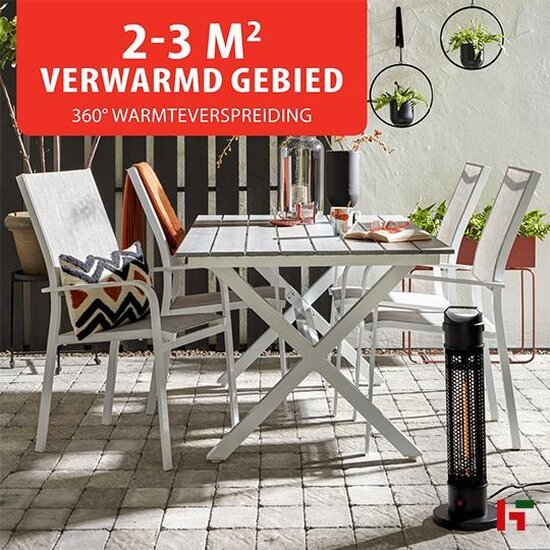 Terrasverwarming - Elektrische verwarming Outdoor & Indoor Draagbaar 800 Watt 2 - 3 m² Zonder afstandsbediening