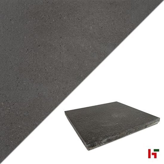 Gecoate betontegels - Terrastegel Gecoat - Lichte structuur Bree Zwart 60 x 60 x 4,1 cm - Rodal