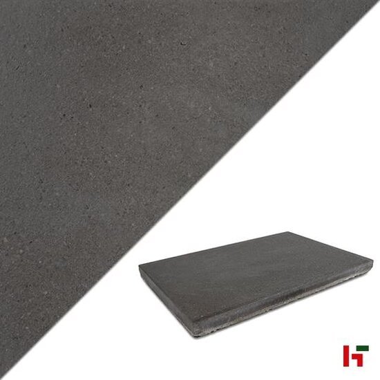 Gecoate betontegels - Terrastegel Gecoat - Lichte structuur Bree Zwart 60 x 40 x 4,1 cm - Rodal