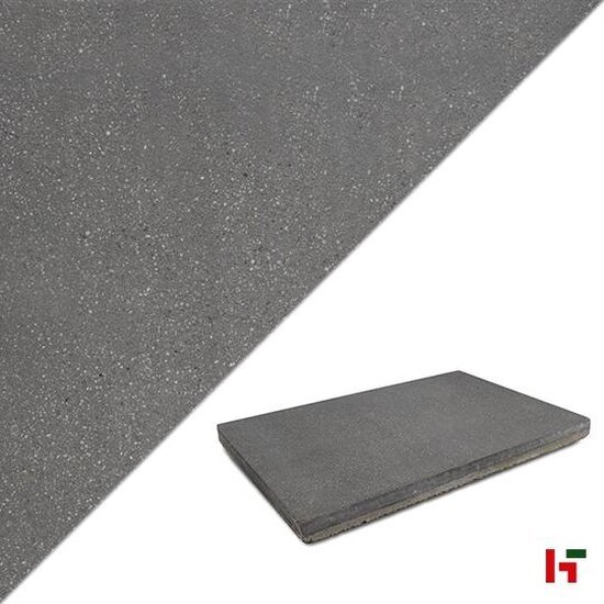 Gecoate betontegels - Terrastegel Gecoat - Vlak Ieper Antraciet Genuanceerd 60 x 60 x 4,1 cm - Rodal
