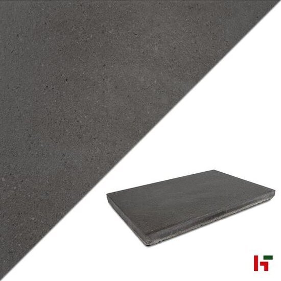 Gecoate betontegels - Terrastegel Gecoat - Vlak Bree Zwart 60 x 40 x 4,1 cm - Rodal