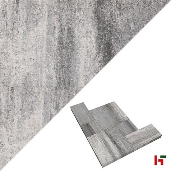 Betontegels - Carreau, Multiformaat Tricolore-Cendre Mega-Caprice x 6 cm - Stone & Style