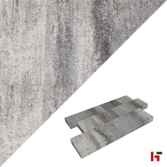 Betontegels - Carreau, Multiformaat Tricolore-Cendre Mega Linea XXL x 8 cm - Stone & Style