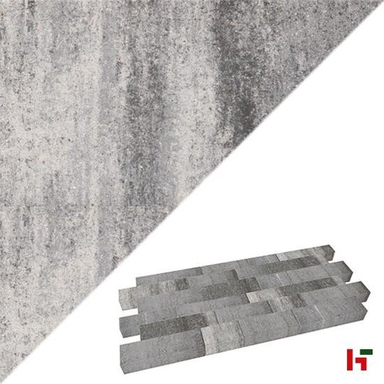 Betontegels - Carreau + Multiformaat Tricolore-Cendre Mega Linea x 8 cm - Stone & Style