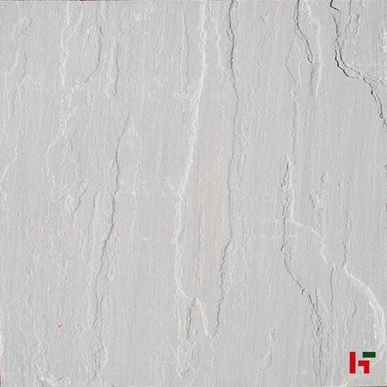 Natuursteentegels - Kandla, Natuursteen Terrastegel - Zandsteen 60 x 60 x 2 cm Gekliefd Natuurruw Grey - Stoneline