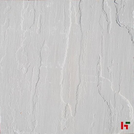 Natuursteentegels - Kandla, Natuursteen Terrastegel - Zandsteen 60 x 60 x 2 cm Gekliefd Natuurruw Grey - Stoneline
