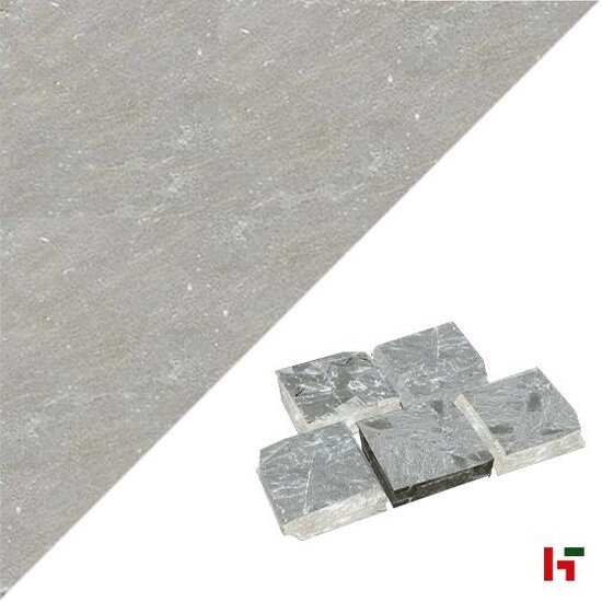 Platines - Kandla, Natuursteen Platines - Zandsteen 14 x 14 x 3 - 5 cm Gekliefd Natuurruw Grey - Stoneline