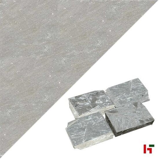 Platines - Kandla, Natuursteen Platines - Zandsteen 14 x 20 x 3 - 5 cm Gekliefd Natuurruw Grey - Stoneline