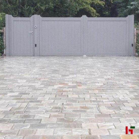 Platines & nieuwe kasseien - Kandla, Platines Kasseien 14 x 20 x 3 - 5 cm Gekliefd Natuurruw Grey - Stoneline