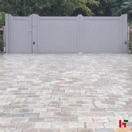 Platines - Kandla, Natuursteen Platines - Zandsteen 14 x 20 x 3 - 5 cm Gekliefd Natuurruw Grey - Stoneline