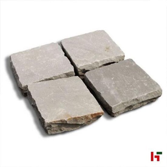 Platines - Kandla, Natuursteen Platines - Zandsteen 14 x 20 x 6 - 8 cm Gekliefd Natuurruw Grey - Stoneline