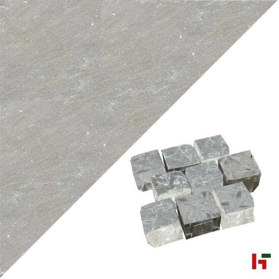 Platines - Kandla, Natuursteen Platines - Zandsteen 10 x 10 x 7 - 9 cm Gekliefd Natuurruw Grey - Stoneline