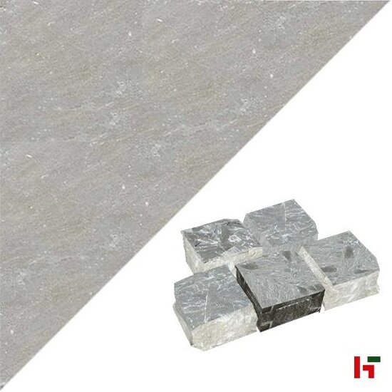 Platines - Kandla, Natuursteen Platines - Zandsteen 14 x 14 x 7 - 9 cm Gekliefd Natuurruw Grey - Stoneline
