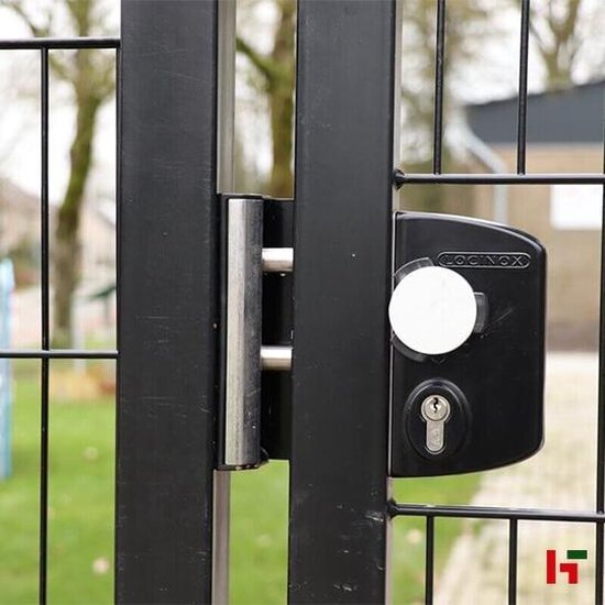 Draadafsluiting - Slot met kinderbeveiliging voor gelakte poort Zwart (RAL 9005) - Private label