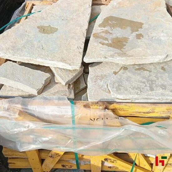 Natuursteentegels - Tandur, Natuursteen Flagstone - Kalksteen Yellow L - 75 kg/m² - 4-7 st/m² - 2-4 cm dik - Private label