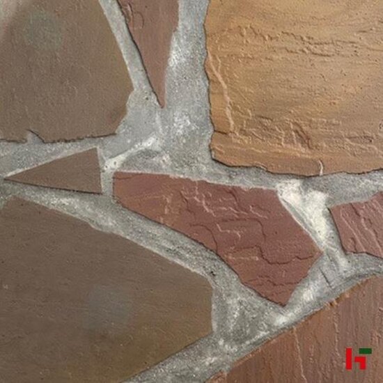 Natuursteentegels - Kandla, Natuursteen Flagstone - Zandsteen Brown L - 77 kg/m² - 4-7 st/m² - 2-4 cm dik - Private label